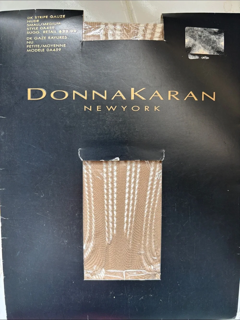 Donna Karan Nude Striped Sheer Hosiery